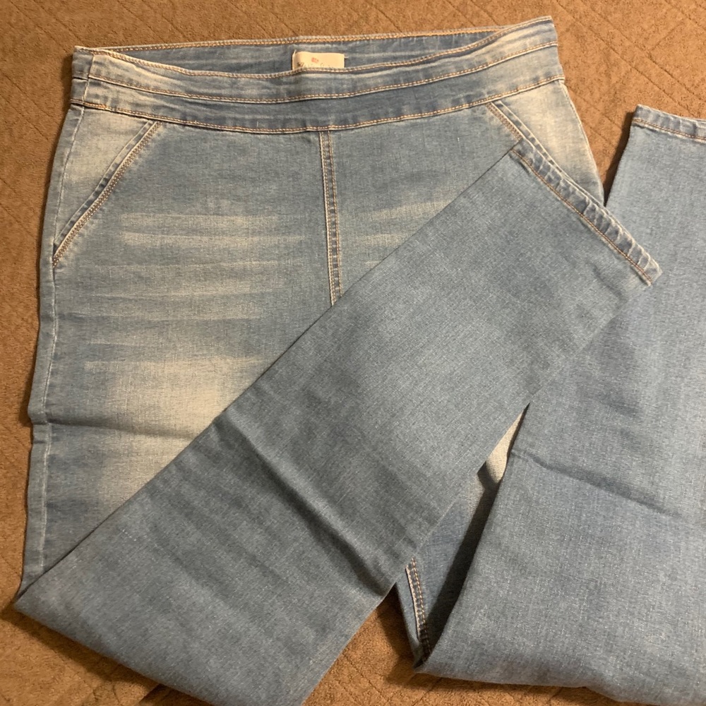 Zigzag jeggings Size 1xl light wash and stretchy